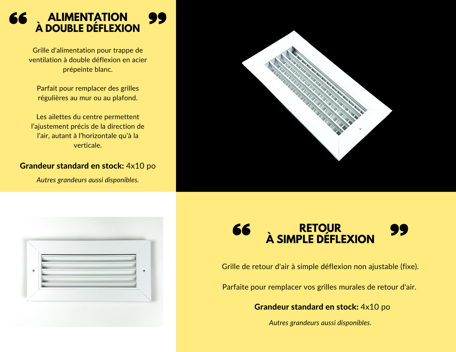 Catalogue alimentation à double déflexion